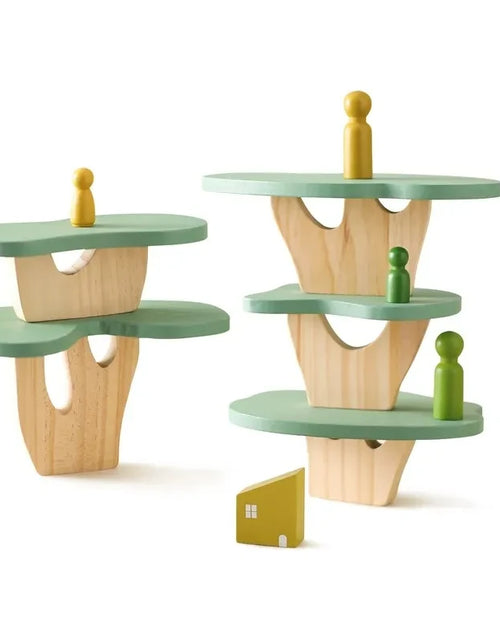 Load image into Gallery viewer, Montessori Sensory Toys Stacking Toys for Baby Forest Houses Replica Wooden Forest Blocks Early Childhood Education Game Gift
