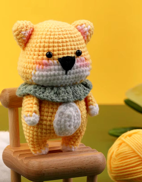 Load image into Gallery viewer, DIY Crochet Animal Kit with Hand Knitting Yarn Needles Plush Doll Easy for Starter Includes Enough Yarn Hook Accessories