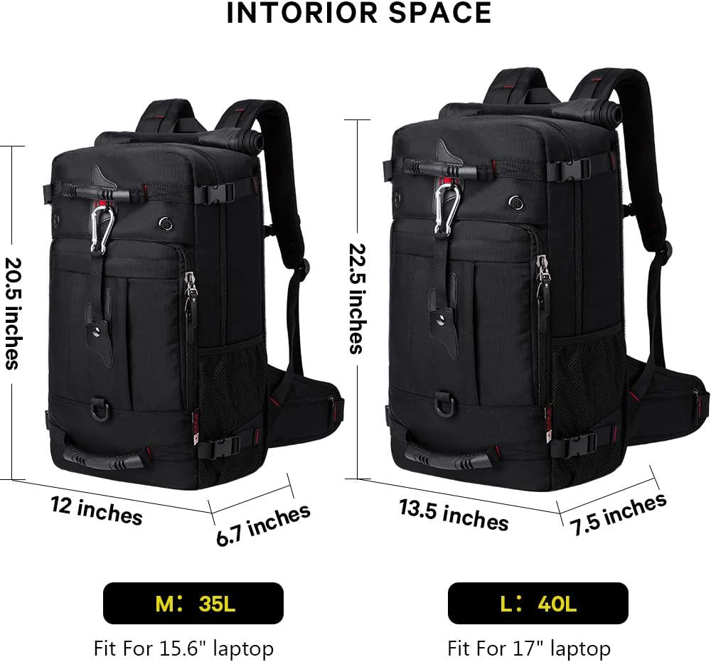 Travel Backpack, Carry on Backpack Durable Convertible Duffle Bag Fit for 17.3 Inch Laptop for Men and Women(Large 40L)