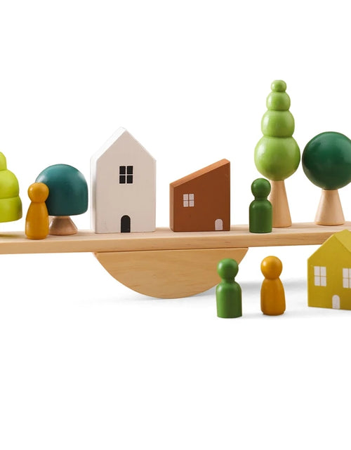 Load image into Gallery viewer, Montessori Sensory Toys Stacking Toys for Baby Forest Houses Replica Wooden Forest Blocks Early Childhood Education Game Gift