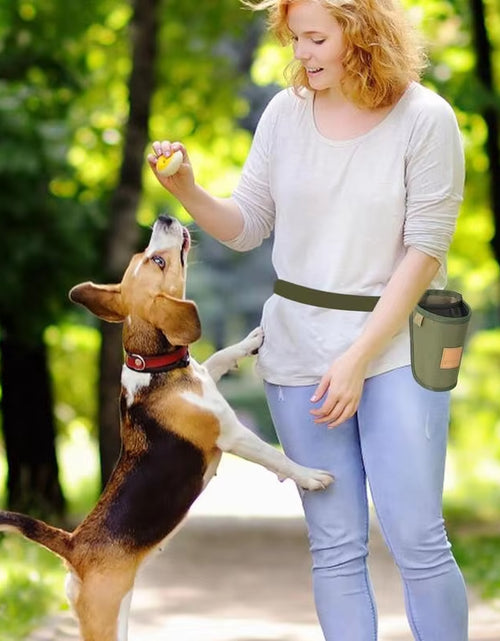 Load image into Gallery viewer, Portable Dog Treat Bag Puppy Training Treat Snack Bag Large Capacity Dog Training Snack Reward Waist Bag Pet Feed Pocket