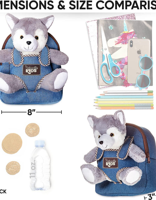 Load image into Gallery viewer, Wolf Backpack, Wolf Toys for Girls Boys, Wolf Stuffed Animal, Husky Toy for Kids