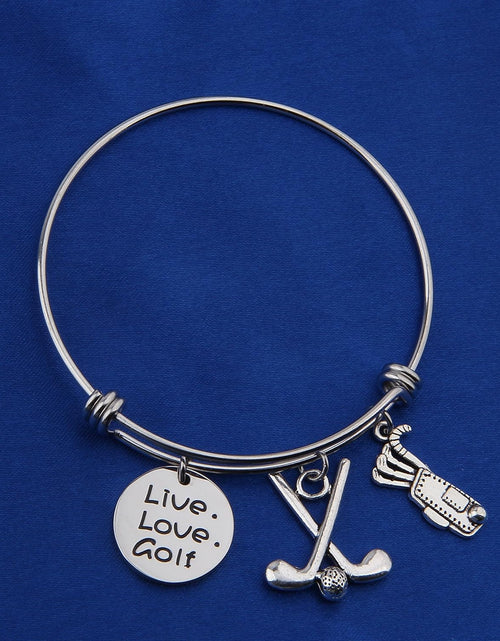 Load image into Gallery viewer, Golf Bracelet Live Love Golf Expandable Charm Bracelet Golf Jewelry Gift for Golf Lover/Golf Club/Golf Team