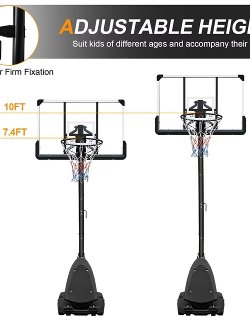 Load image into Gallery viewer, Portable Basketball Hoop Stand Free Basketball System with 28/44Inch Backboard Height Adjustable 7Ft/10Ft for Teenager Adult