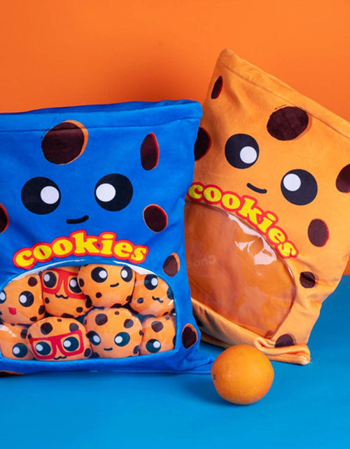 Load image into Gallery viewer, Plushies Doll a Bag of Cookie Toy Stuffed Soft Snack Pillow Plush Yummy Food Toy for Birthday Gift, Stuffed Toy Game Pillow Cushion Gift for Kids (Blue)