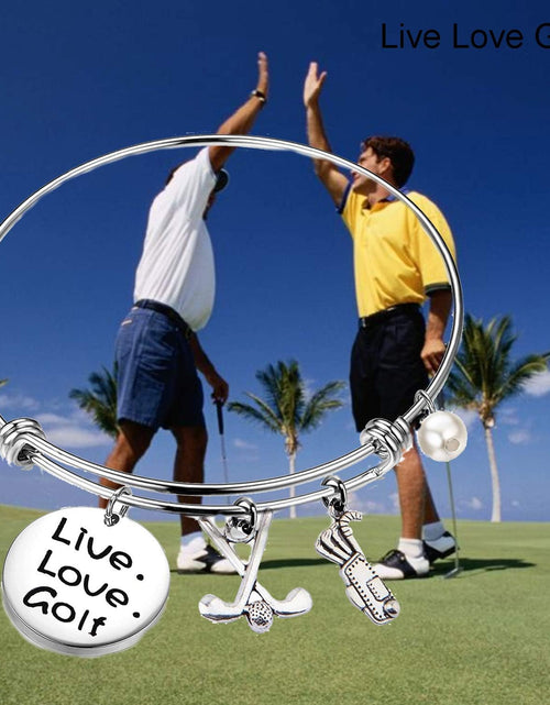Load image into Gallery viewer, Golf Bracelet Live Love Golf Expandable Charm Bracelet Golf Jewelry Gift for Golf Lover/Golf Club/Golf Team