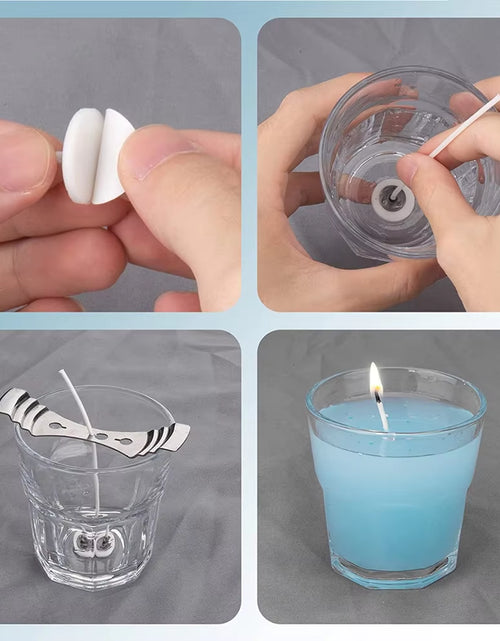 Load image into Gallery viewer, 100PC Candle Wicks of 6IN Candle Wicks Stickers DIY Cotton Candle Making Kit for Candle Making