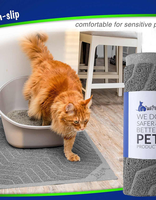Load image into Gallery viewer, Cat Litter Mat, Kitty Litter Trapping Mesh Mat, 35 X 23 Inch Large, Premium Durable PVC Rug, No Phthalate, Urine Waterproof, Easy Clean, Washable, Scatter Control, Litter Box Carpet