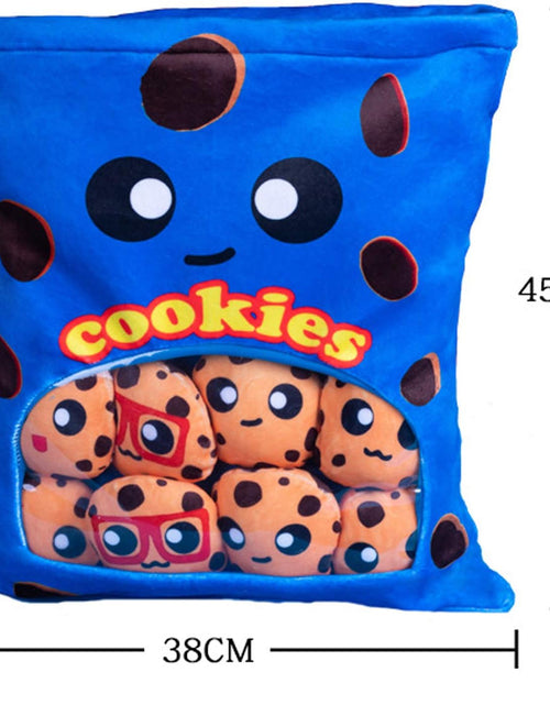 Load image into Gallery viewer, Plushies Doll a Bag of Cookie Toy Stuffed Soft Snack Pillow Plush Yummy Food Toy for Birthday Gift, Stuffed Toy Game Pillow Cushion Gift for Kids (Blue)