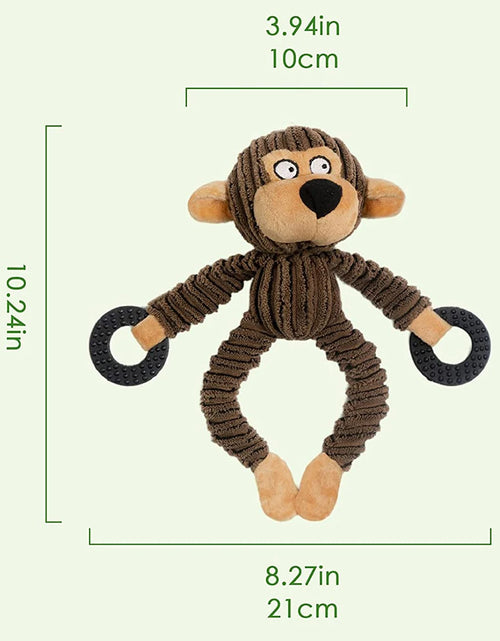Load image into Gallery viewer, Squeaky Puppy Toys Plush Puppy Chew Toys for Teething Training Dog Toys for Small Dogs Toys for Cute Monkey Interactive Dog Toys