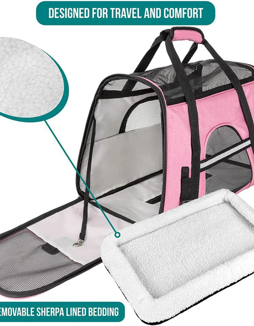 Load image into Gallery viewer, Airline Approved Pet Carrier for Cat, Soft Sided Dog Carrier for Small Dogs, Cat Travel Supplies Accessories for Indoor Cats, Ventilated Pet Carrying Bag Medium Large Kitten Puppy, Large Pink