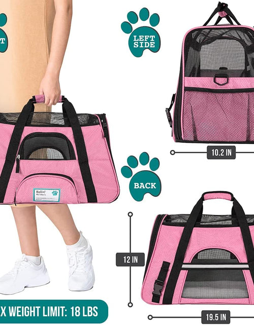 Load image into Gallery viewer, Airline Approved Pet Carrier for Cat, Soft Sided Dog Carrier for Small Dogs, Cat Travel Supplies Accessories for Indoor Cats, Ventilated Pet Carrying Bag Medium Large Kitten Puppy, Large Pink