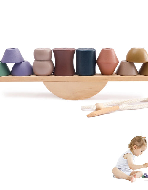 Load image into Gallery viewer, Montessori Sensory Toys Stacking Toys for Baby Forest Houses Replica Wooden Forest Blocks Early Childhood Education Game Gift