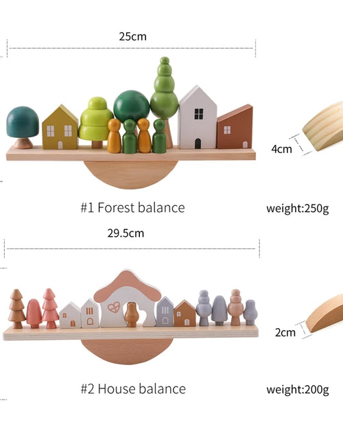Load image into Gallery viewer, Montessori Sensory Toys Stacking Toys for Baby Forest Houses Replica Wooden Forest Blocks Early Childhood Education Game Gift