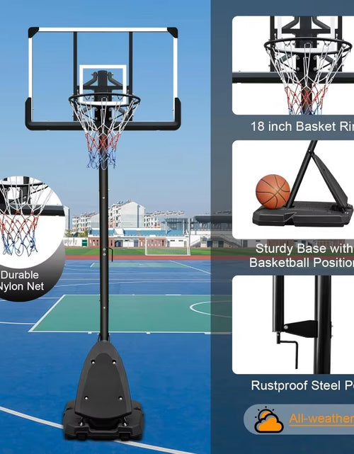 Load image into Gallery viewer, Portable Basketball Hoop Stand Free Basketball System with 28/44Inch Backboard Height Adjustable 7Ft/10Ft for Teenager Adult