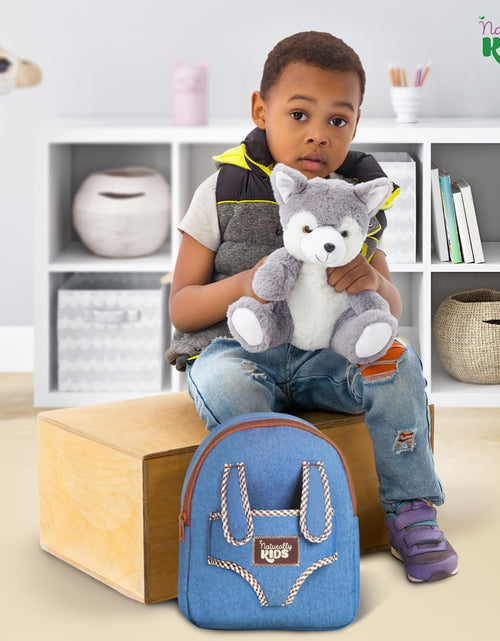 Load image into Gallery viewer, Wolf Backpack, Wolf Toys for Girls Boys, Wolf Stuffed Animal, Husky Toy for Kids