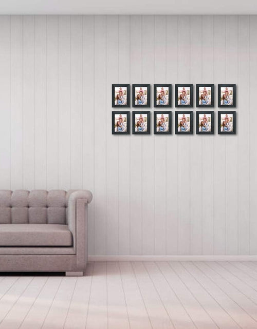 Load image into Gallery viewer, 12 Pack 3.5X5 Black Picture Frame Bulk Set for Desktop Display or Wall Mounting