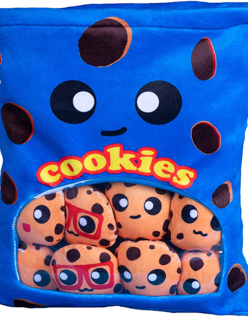 Load image into Gallery viewer, Plushies Doll a Bag of Cookie Toy Stuffed Soft Snack Pillow Plush Yummy Food Toy for Birthday Gift, Stuffed Toy Game Pillow Cushion Gift for Kids (Blue)