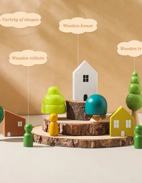 Load image into Gallery viewer, Montessori Sensory Toys Stacking Toys for Baby Forest Houses Replica Wooden Forest Blocks Early Childhood Education Game Gift
