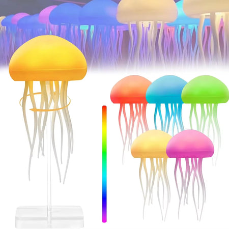 Cute Jellyfish LED Night Light Rechargeable Voice Control Dancing Legs RGB Bedside Lamp Table Lamp Bluetooth Speaker Humidifier
