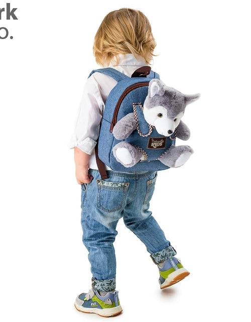 Load image into Gallery viewer, Wolf Backpack, Wolf Toys for Girls Boys, Wolf Stuffed Animal, Husky Toy for Kids