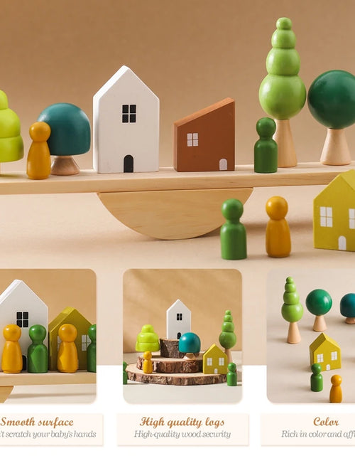 Load image into Gallery viewer, Montessori Sensory Toys Stacking Toys for Baby Forest Houses Replica Wooden Forest Blocks Early Childhood Education Game Gift