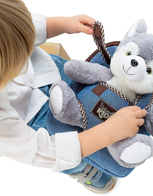 Load image into Gallery viewer, Wolf Backpack, Wolf Toys for Girls Boys, Wolf Stuffed Animal, Husky Toy for Kids
