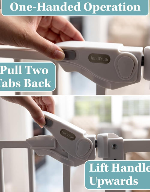 Load image into Gallery viewer, 29-39.6" Baby Gate for Pets, Auto Close Both Sides Dog Gate with One-Hand Opening, 30" Tall Safety Gates for Stairs, Hallways, Bedrooms, Wall Pressure Mount No Drill, White