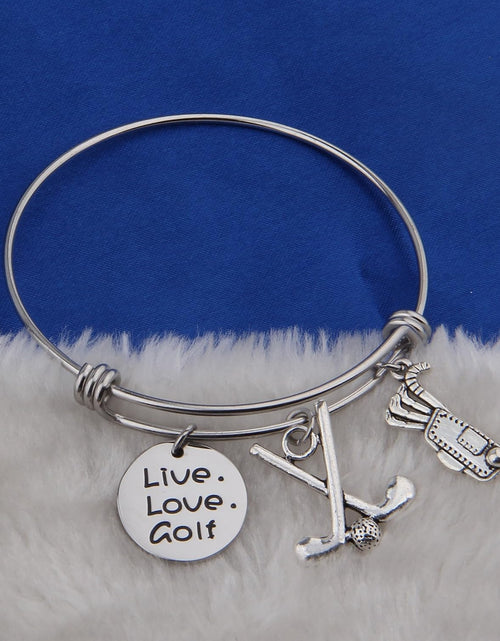 Load image into Gallery viewer, Golf Bracelet Live Love Golf Expandable Charm Bracelet Golf Jewelry Gift for Golf Lover/Golf Club/Golf Team