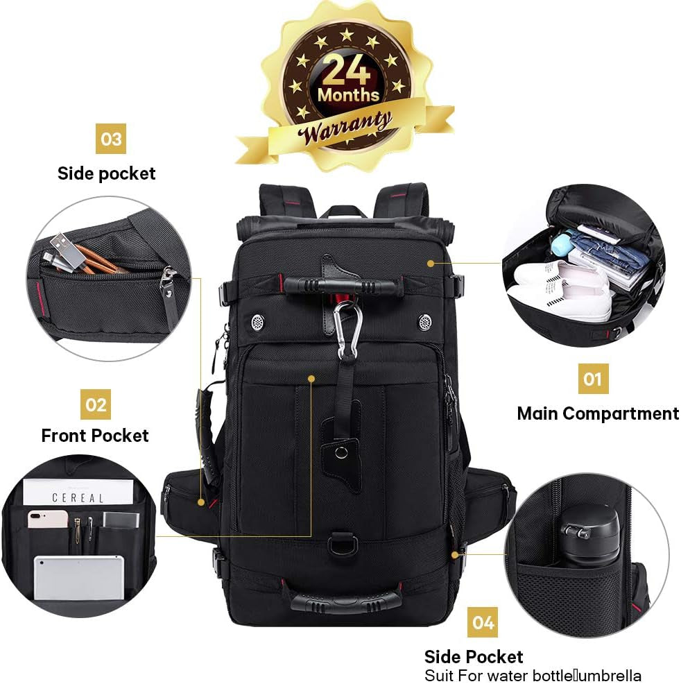 Travel Backpack, Carry on Backpack Durable Convertible Duffle Bag Fit for 17.3 Inch Laptop for Men and Women(Large 40L)