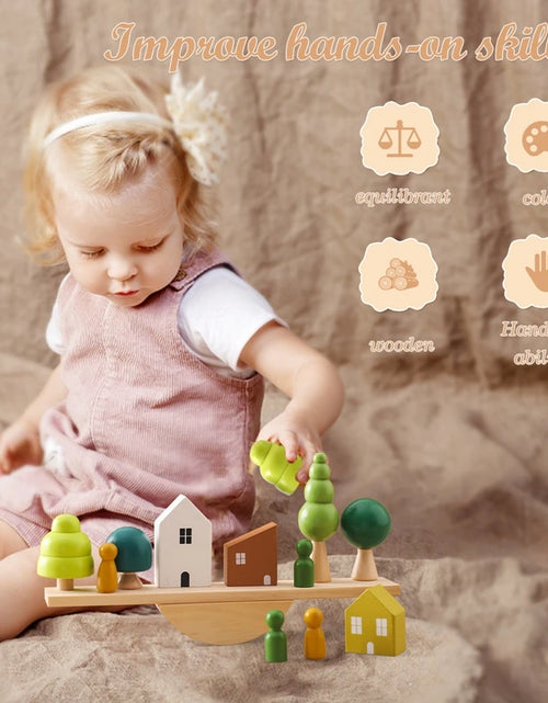 Load image into Gallery viewer, Montessori Sensory Toys Stacking Toys for Baby Forest Houses Replica Wooden Forest Blocks Early Childhood Education Game Gift