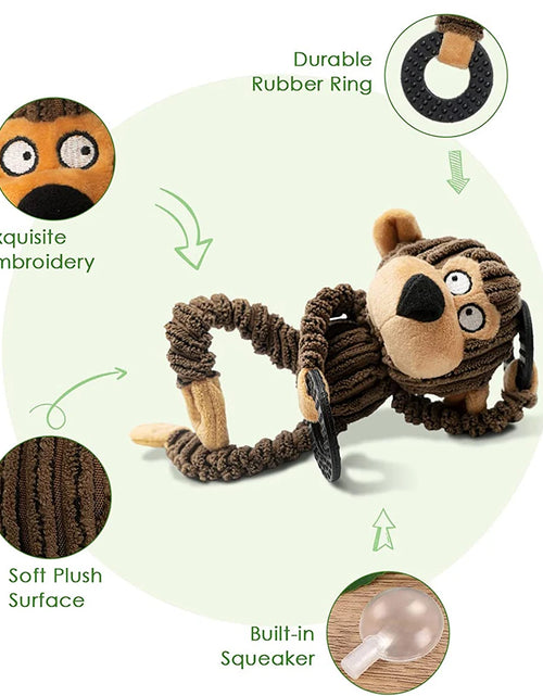 Load image into Gallery viewer, Squeaky Puppy Toys Plush Puppy Chew Toys for Teething Training Dog Toys for Small Dogs Toys for Cute Monkey Interactive Dog Toys