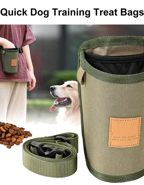 Load image into Gallery viewer, Portable Dog Treat Bag Puppy Training Treat Snack Bag Large Capacity Dog Training Snack Reward Waist Bag Pet Feed Pocket
