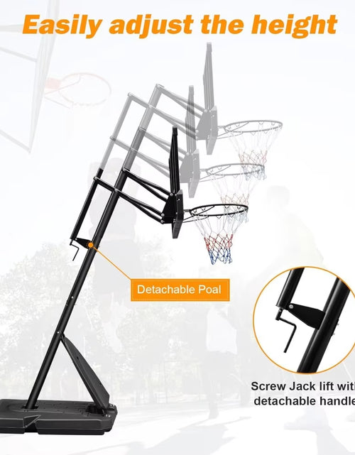Load image into Gallery viewer, Portable Basketball Hoop Stand Free Basketball System with 28/44Inch Backboard Height Adjustable 7Ft/10Ft for Teenager Adult