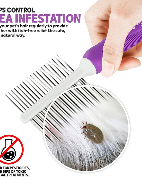 Load image into Gallery viewer, Double-Sided Pet Comb for Grooming & Massaging Dogs, Cats & Other Animals – Fur Detangling Pins & Coat Smoothing Slicker Bristles, Double the Brushing Groom Power in One Tool (Double Sided Comb)