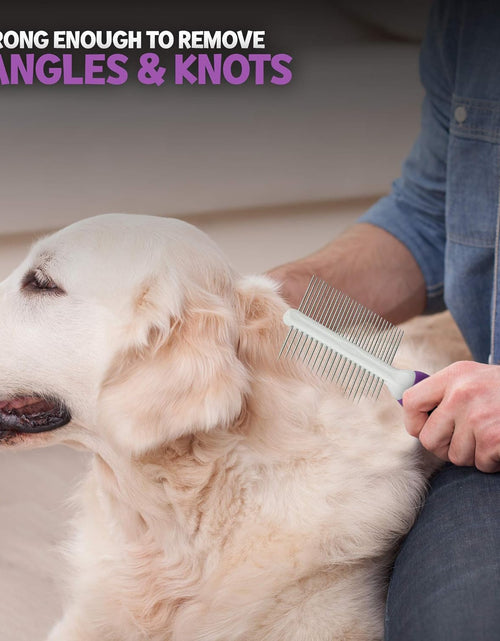Load image into Gallery viewer, Double-Sided Pet Comb for Grooming & Massaging Dogs, Cats & Other Animals – Fur Detangling Pins & Coat Smoothing Slicker Bristles, Double the Brushing Groom Power in One Tool (Double Sided Comb)
