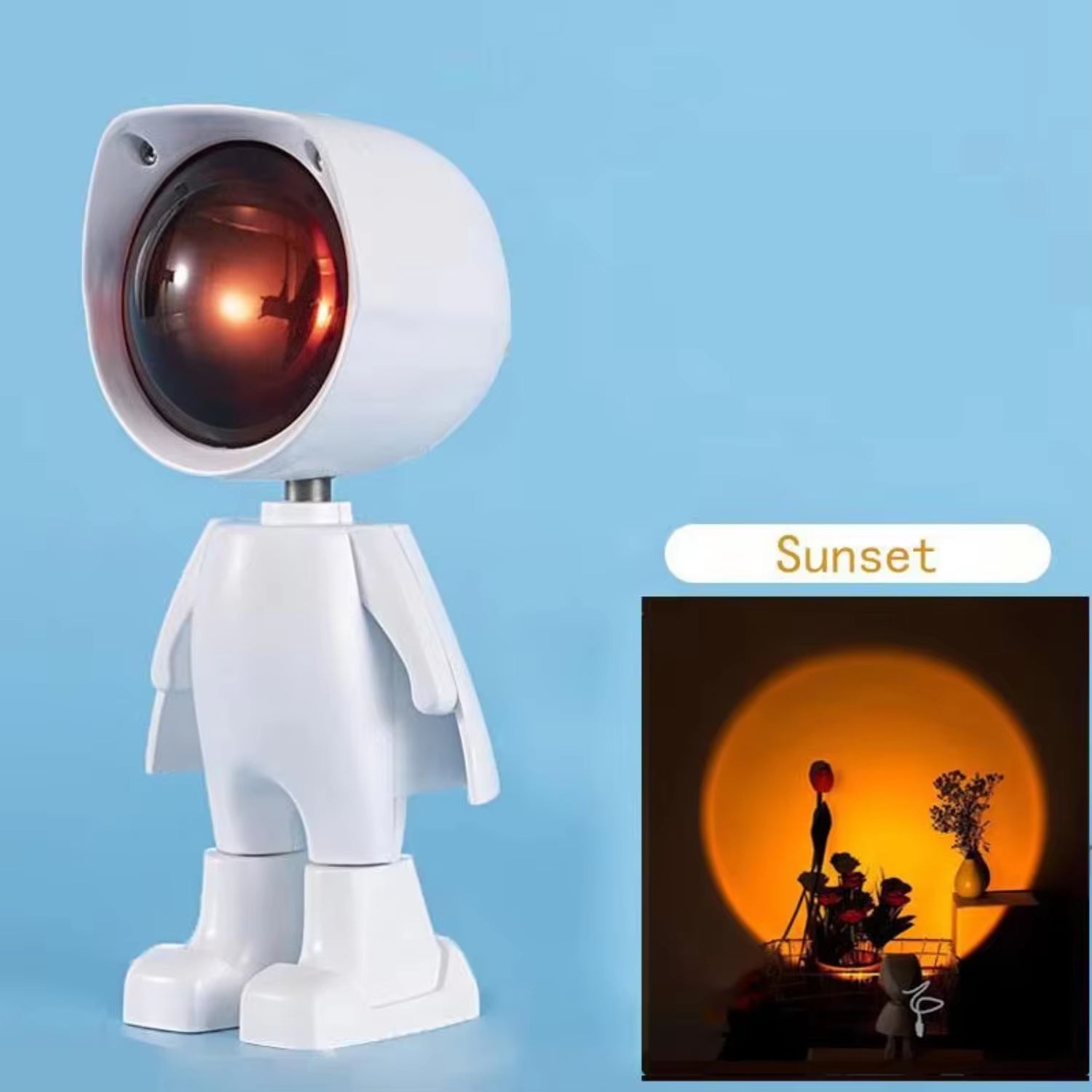 Light Sunset Light Astronaut Light Rainbow Projection Night Light 360Degree Rotation Rechargeable Ambient Light Magnetic Light