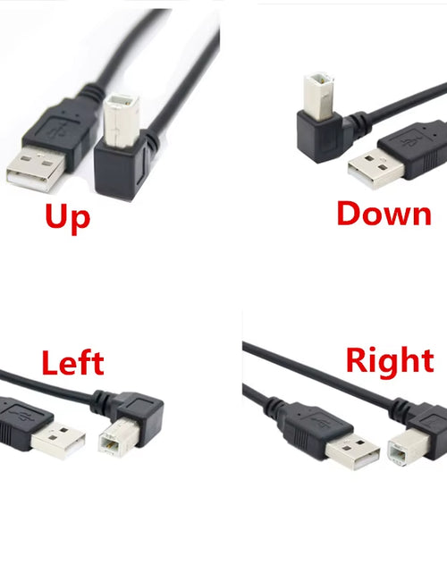Load image into Gallery viewer, USB 2.0 a Male to USB B Male Type B BM up &amp; down &amp; Left &amp; Right Angle Printer Scanner 90 Degree Cable BM Angled Cable 0.3M-1.5M

