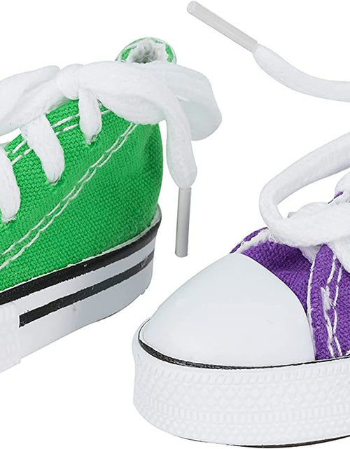 Load image into Gallery viewer, 6 Mini Sneakers Colorful Cotton Shredding Foraging Treat Chew Parrot Parakeets Cockatiels Conures and Similar Birds

