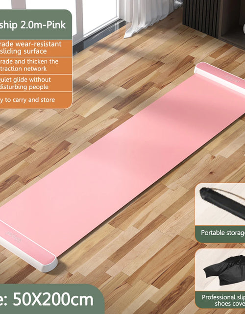 Load image into Gallery viewer, Yoga Sliding Mat Indoor Sport Fitness Glide Pilates Leg Core Training Board Mat for Ice Hockey Roller Skating Leg Exercise 200Cm
