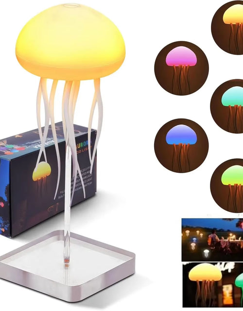 Load image into Gallery viewer, Cute Jellyfish LED Night Light Rechargeable Voice Control Dancing Legs RGB Bedside Lamp Table Lamp Bluetooth Speaker Humidifier

