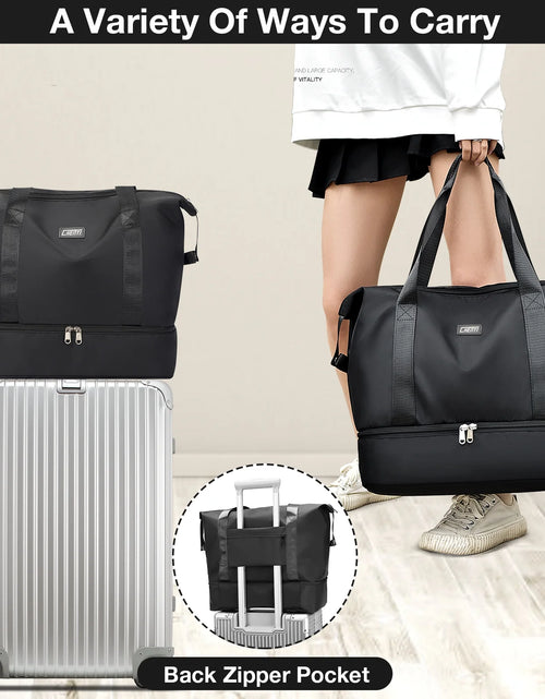Load image into Gallery viewer, Travel Duffel Bag, Gym Tote Weekender Overnight Bag, Wet Dry Separation Shoulder Carry on Duffel Bags for Women
