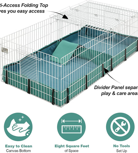 Guinea Habitat plus Guinea Pig Cage by Midwest W/ Top Panel, 47L X 24W X 14H Inches