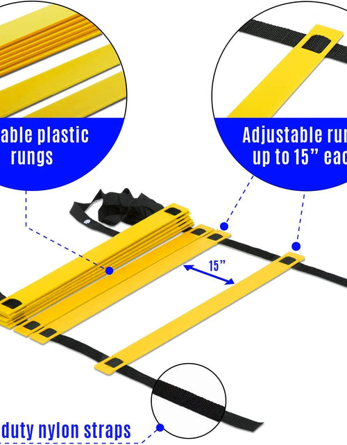 Load image into Gallery viewer, Speed and Agility Training Ladder with Carry Bag - 8 Rung (Yellow)
