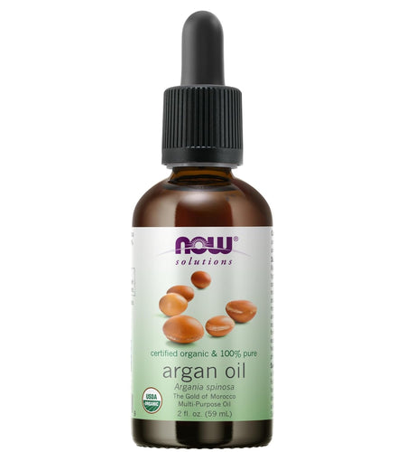 NOW Solutions, Organic Argan Oil, Certified Organic and 100% Pure, "Gold of Morocco" Multi-Purpose Oil, 2-Ounce