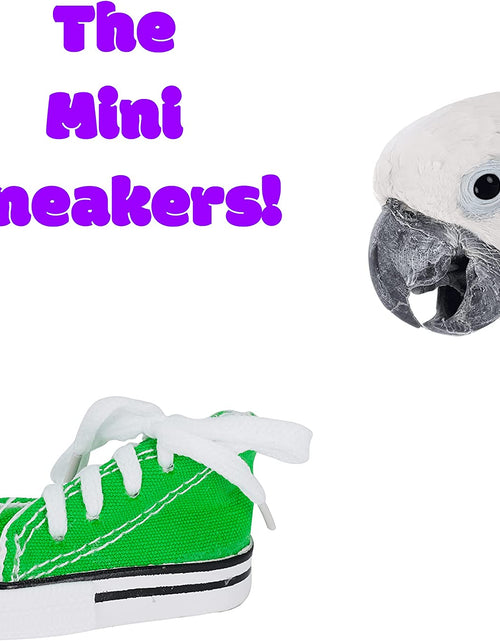 Load image into Gallery viewer, 6 Mini Sneakers Colorful Cotton Shredding Foraging Treat Chew Parrot Parakeets Cockatiels Conures and Similar Birds
