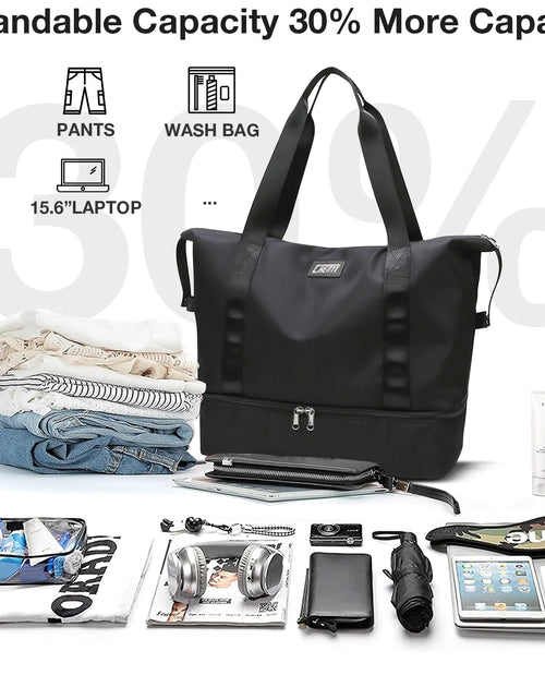 Load image into Gallery viewer, Travel Duffel Bag, Gym Tote Weekender Overnight Bag, Wet Dry Separation Shoulder Carry on Duffel Bags for Women
