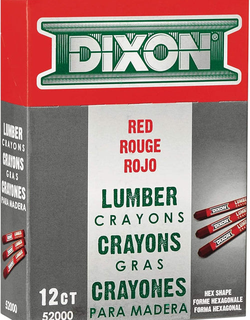 Load image into Gallery viewer, Industrial Lumber Marking Crayons, 4.5&quot; X 1/2&quot; Hex, Red, 12-Pack (52000)

