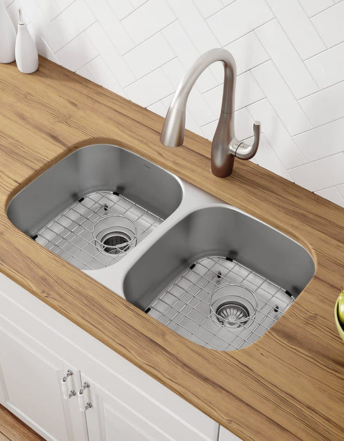 Load image into Gallery viewer, KBU22 32 Inch Undermount 50/50 Double Bowl 16 Gauge Stainless Steel Kitchen Sink
