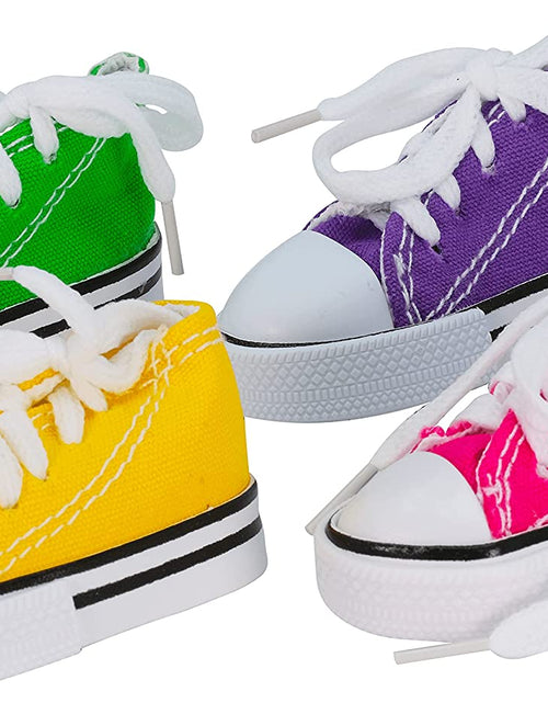 Load image into Gallery viewer, 6 Mini Sneakers Colorful Cotton Shredding Foraging Treat Chew Parrot Parakeets Cockatiels Conures and Similar Birds
